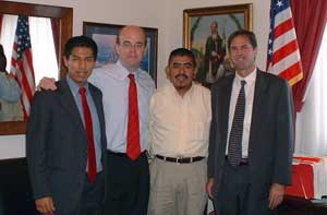 Erick and Congressman McGovern (MA), CIW Leader Lucas Benitez, and Todd Howland, director of the Robert F. Kennedy Center for Human Rights.