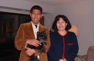 Erick, his mom, whom he considers as an endless spring of inspiration and his dog, Sofie.